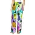 thumbnail image 3 of Junzan Graffiti Pineapples Women'S Pajama Pants Drawstring Comfy Sleep Bottoms With Pockets, 3 of 9