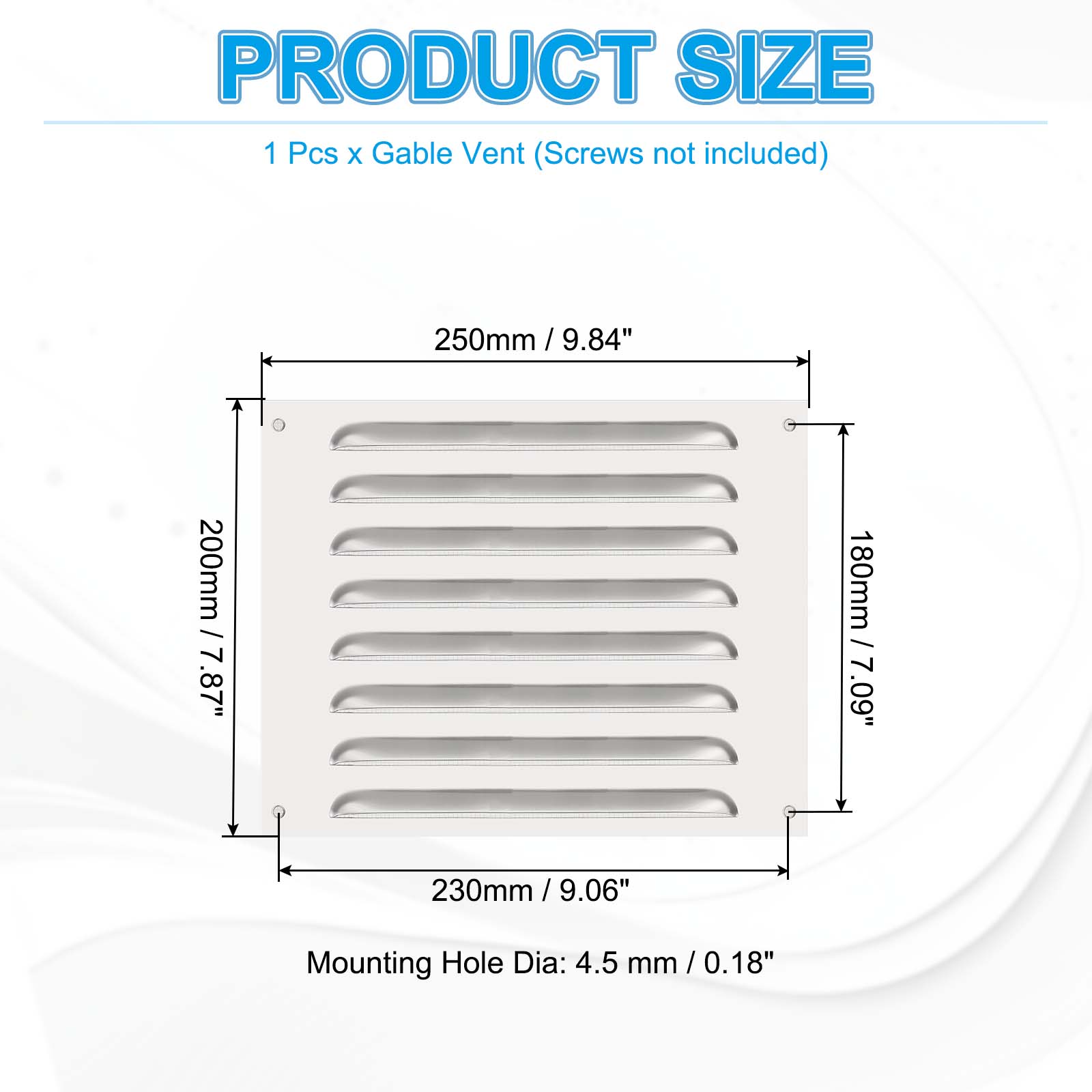 Uxcell 8x10" Stainless Steel Vent Cover Grille Ventilation Cover Built-in Mesh Silver