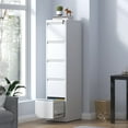 thumbnail image 2 of 5 Drawer Vertical File Cabinet White Metal Filing Cabinet with Lock Anti-Tilt Safety Design Smooth Ball-Bearing Drawers for Letter Legal A4 Document Storage Home Office, 2 of 7