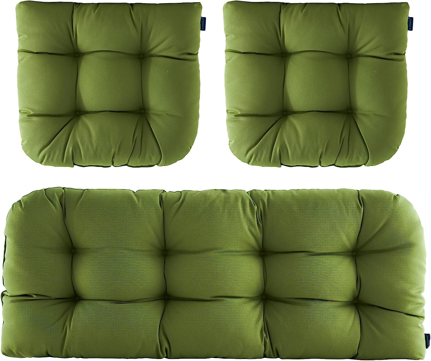 SHMAMT Outdoor Chair Cushions,3 Piece Loveseat Outdoor Cushions Set,Tufted/Wicker Patio Cushion