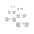 thumbnail image 2 of Coastal Jewelry Women's Polished Stainless Steel Ball Stud Earrings - 6 Pairs, 2 of 2