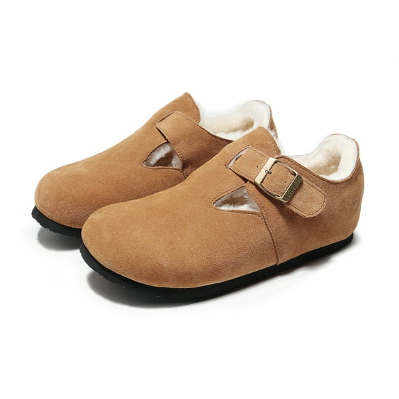 Cork Boot Clog with wool warm for Women and Men Cow Suede Leather Uppers Long-Lasting Wear for outdoor