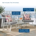 thumbnail image 5 of Lounge Chair, Set of 2, Aluminum, Metal, Steel, White Grey Gray, Modern Contemporary Urban Design, Outdoor Patio Balcony Cafe Bistro Garden Furniture Hotel Hospitality, 5 of 8