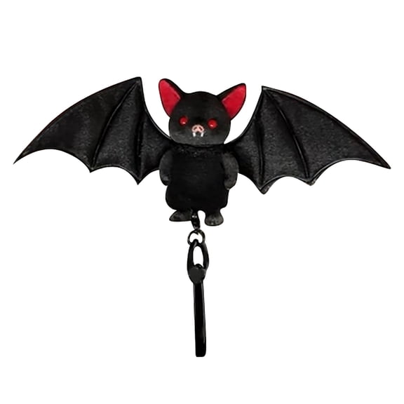 Halloween Bat Keychain Plush Keychain Accessory – 6.3" Stuffed Bat Charm with Metal Clip for Keys Backpack & Purse Decor Black