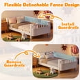 thumbnail image 3 of PORKISS Twin Size Bed with Fence for Kids, Solid Wood Twin Platform Bed Frame with Slats and Safety Guardrails for Girls Boys, Removable Guardrail, No Box Spring Needed, White, 3 of 9