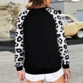 thumbnail image 4 of Camisa informal de otoño para mujer, cuello redondo, estampado, manga larga, diseño de costura, jersey para mujer, sudadera, Top blanco S, 4 of 8