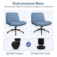 thumbnail image 6 of Celtoss Criss Cross Home Office Chair, Armless Swivel Task Computer Chair No Wheels, in Fabric, Vanity Style, Blue, 6 of 7