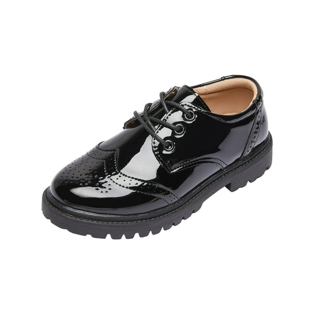 Splozh Chaussures Oxford Décontractées pour Garçon, Chaussures en Cuir pour Garçons, Semelle Souple, Élèves du Primaire, Chaussures Habillées pour Enfants, Chaussures de Performance, Chaussures Simples, Beige, 9-9,5 Ans
