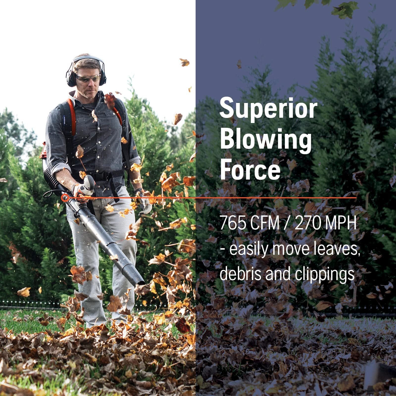 Husqvarna Gas Leaf Blower 150BT Backpack - 51cc 2-Cycle, 765 CFM, 270 MPH