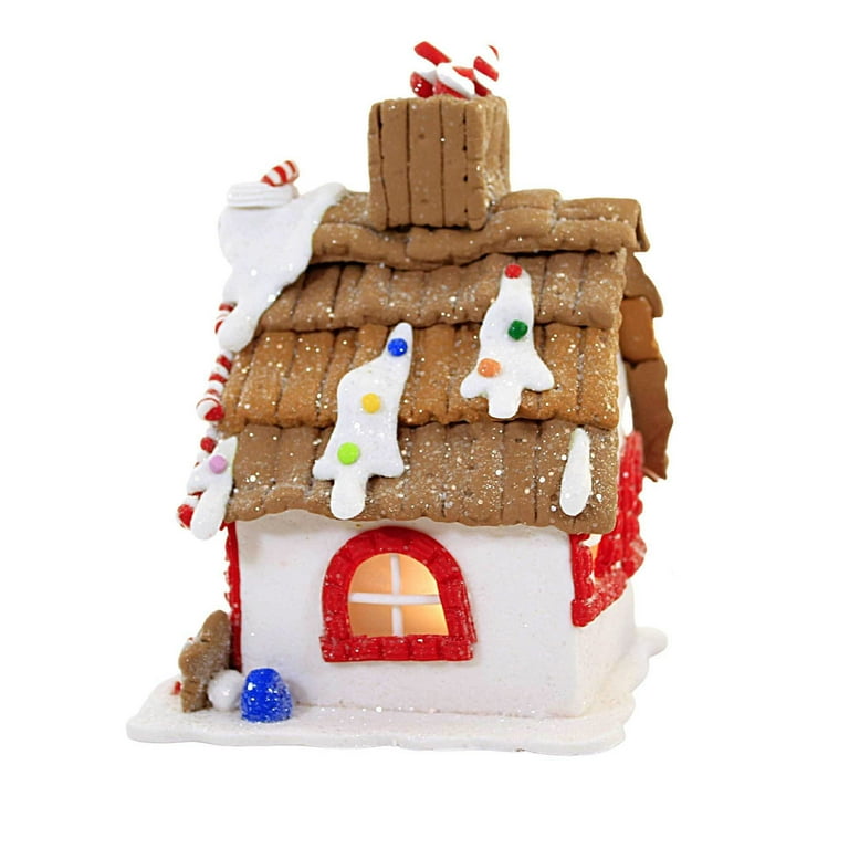 Christmas Led Gingerbread House Claydough Peppermint Taffy Icing