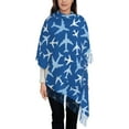 thumbnail image 3 of Sikiie Airplanes in the Sky Shawl Wraps Big Scarf Tassel Fall Winter Thick Scarf Warm Shawl Women Fall Gifts, 3 of 8