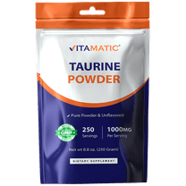 Vitamatic Pure Taurine 1000mg 250 Servings - Non-GMO, Gluten Free