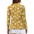 thumbnail image 2 of Uorisanigo Cute Daisy Long Sleeve Golf Polo Shirts for Women Fashionable Casual Women's Dry-Fit Golf Polo Shirts with 1/4 Zipper for Tennis Hiking & Outdoor Sports, 2 of 7