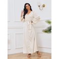 thumbnail image 2 of Women's Fashion Beaded Dress Elegant Robe (White,XL), 2 of 5