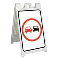 thumbnail image 1 of No Overtaking (24" X 36") Standard A-Frame Signicade, Includes Decal Applied To Stand, 1 of 4