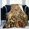 thumbnail image 2 of Cheetah Print Blanket Rose and Leopard Throw Blankets Soft Warm Lightweight Cozy Throws for Adult Girls Women & Men Bed for Living Room Bedding Couch Decor 40x50in, 2 of 6