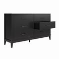thumbnail image 6 of Ameriwood Home Amberleigh Wide 6 Drawer Dresser, Black w/ White Faux Marble Top, 6 of 12