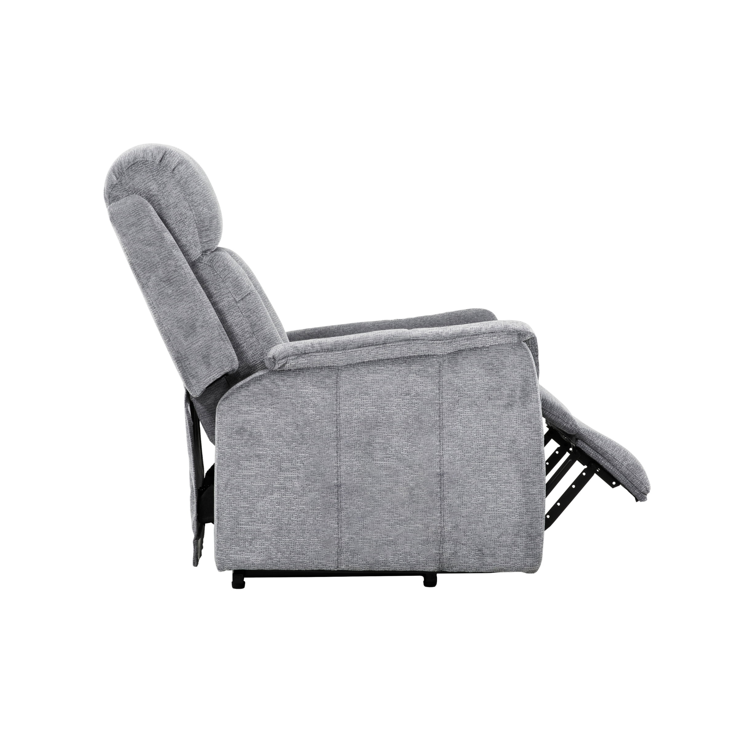 Primo Holmes 32 in. Grey Suede Rocker Recliner Chair