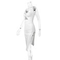 thumbnail image 7 of Bodycon Cocktail Party Dresses for Women Spaghetti Strap Split Twist Back Formal Backless Cami Dress White, XS, 7 of 7