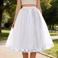 thumbnail image 7 of Ygbgbb Women’s Fluffy Tulle Skirts Flowy High Waist A-Line Skirt Pleated Mesh Skirts Lightweight Summer Casual Skirt for Party & Daily Wear White Free Size, 7 of 7