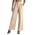thumbnail image 2 of TrendOFT Womens Wide Leg Dress Pants Pull On Stretchy Work Pants Women High Waisted Business Casual Trousers with Pockets Bronze XXXXL, 2 of 6