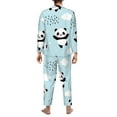 thumbnail image 5 of Bingfone Men'S Pajama Set 2 Piece Loungewear Pjs, Long Sleeve With Pajama Pants-Cute Panda Bear, 5 of 9