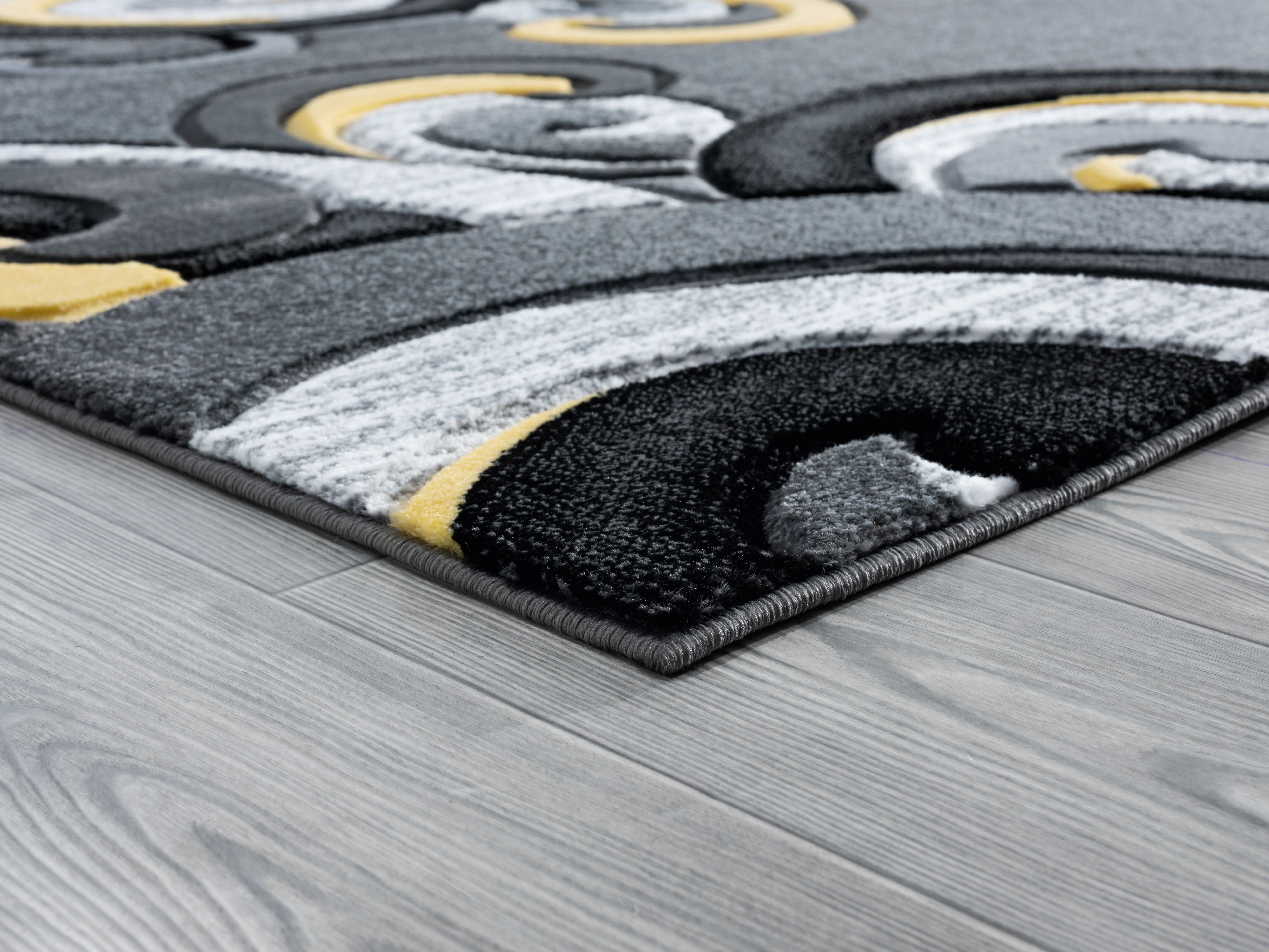 United Weavers Drachma Dahlia Modern Paisley Area Rug, Yellow, 7'10" x 10'6"