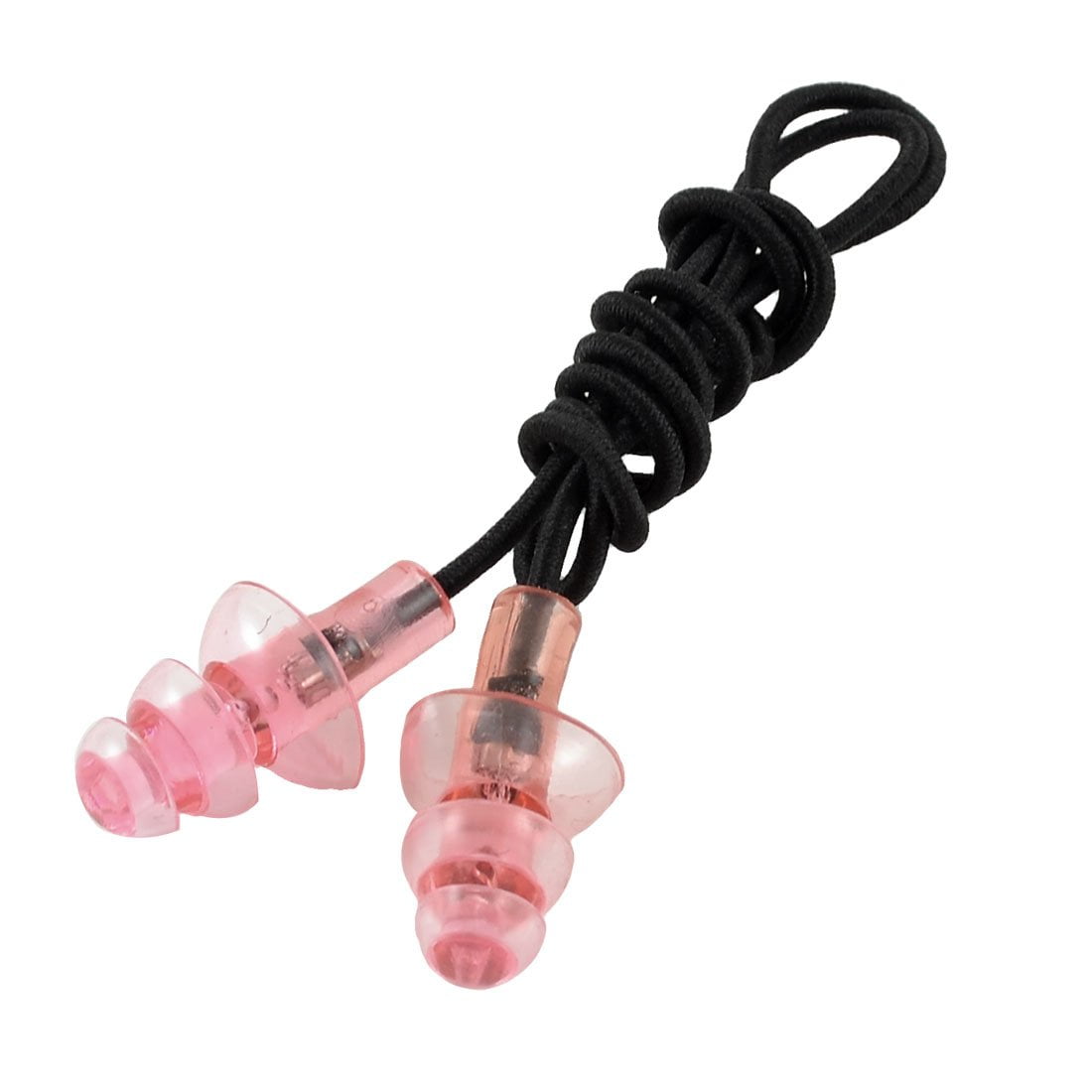 uxcell Pair Black Silicone Earplug Earphone for Swiming Training