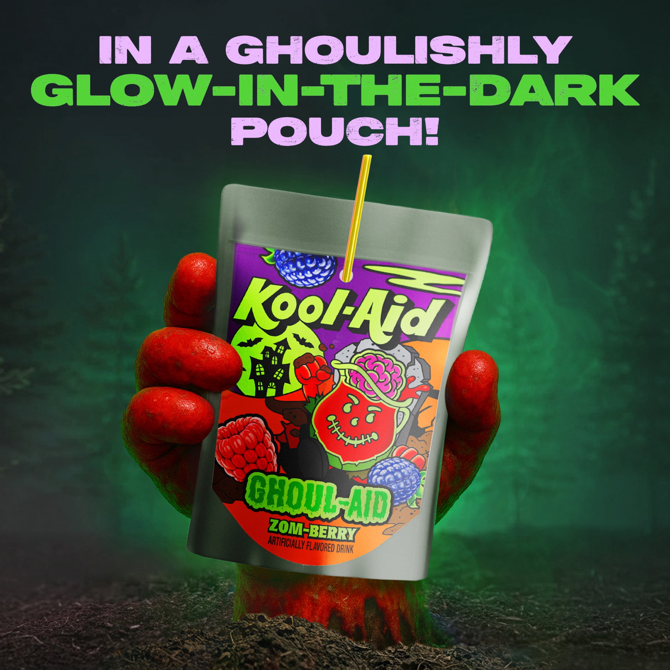 Kool-Aid Snow Day Brrr Berry Drink Pouches, 10 Ct, 6 oz, Vitamin C