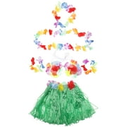 18 Pcs Hawaiian Leis Girl Outfits Skirt Party Costume Hula Luau Decoration Supplies Banquet
