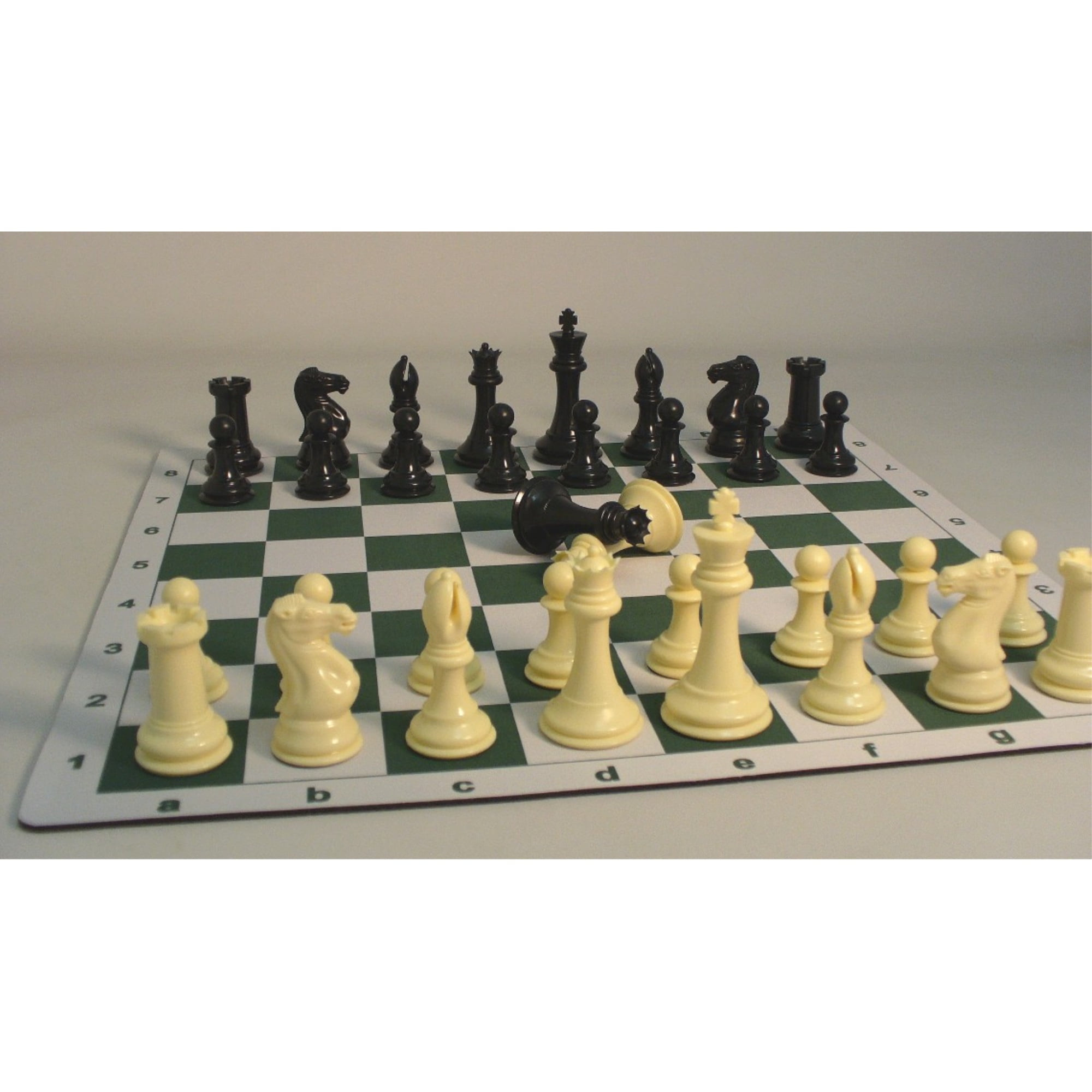 Tournament Chess Set with RollUp Chess Board