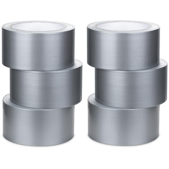 6 Pack Duct Tape Heavy Duty Waterproof Silver Duct Tape, Strong Adhesive Duct Tape Bulk for Indoor Outdoor Repairs Tear by Hand, 120 Yards x 2 Inch Total
