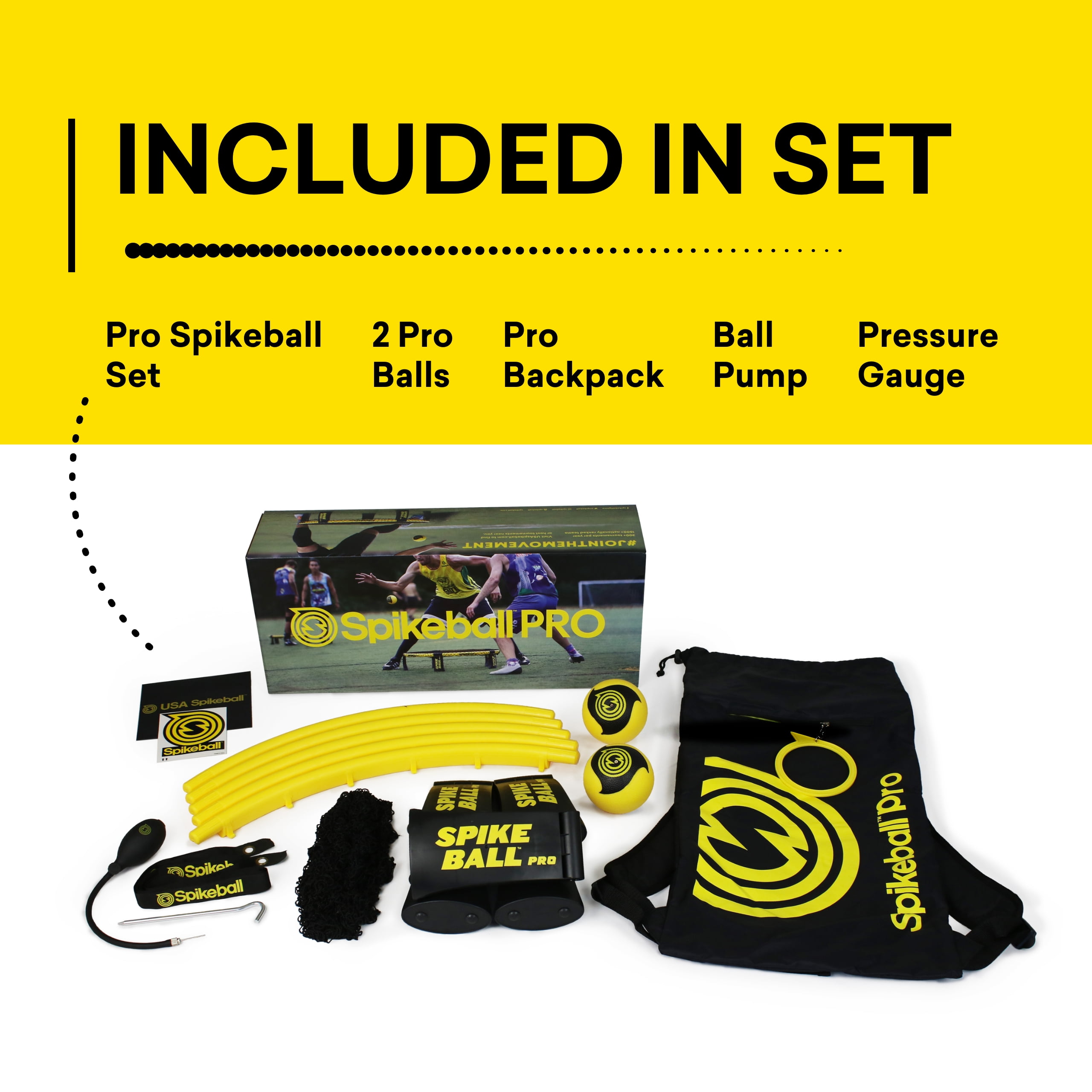 Spikeball Pro Kit (Tournament Edition) - Includes Upgraded Stronger Playing Net, New Balls Designed to Add Spin, Portable Ball Pump Gauge, Backpack - As Seen on Shark Tank TV