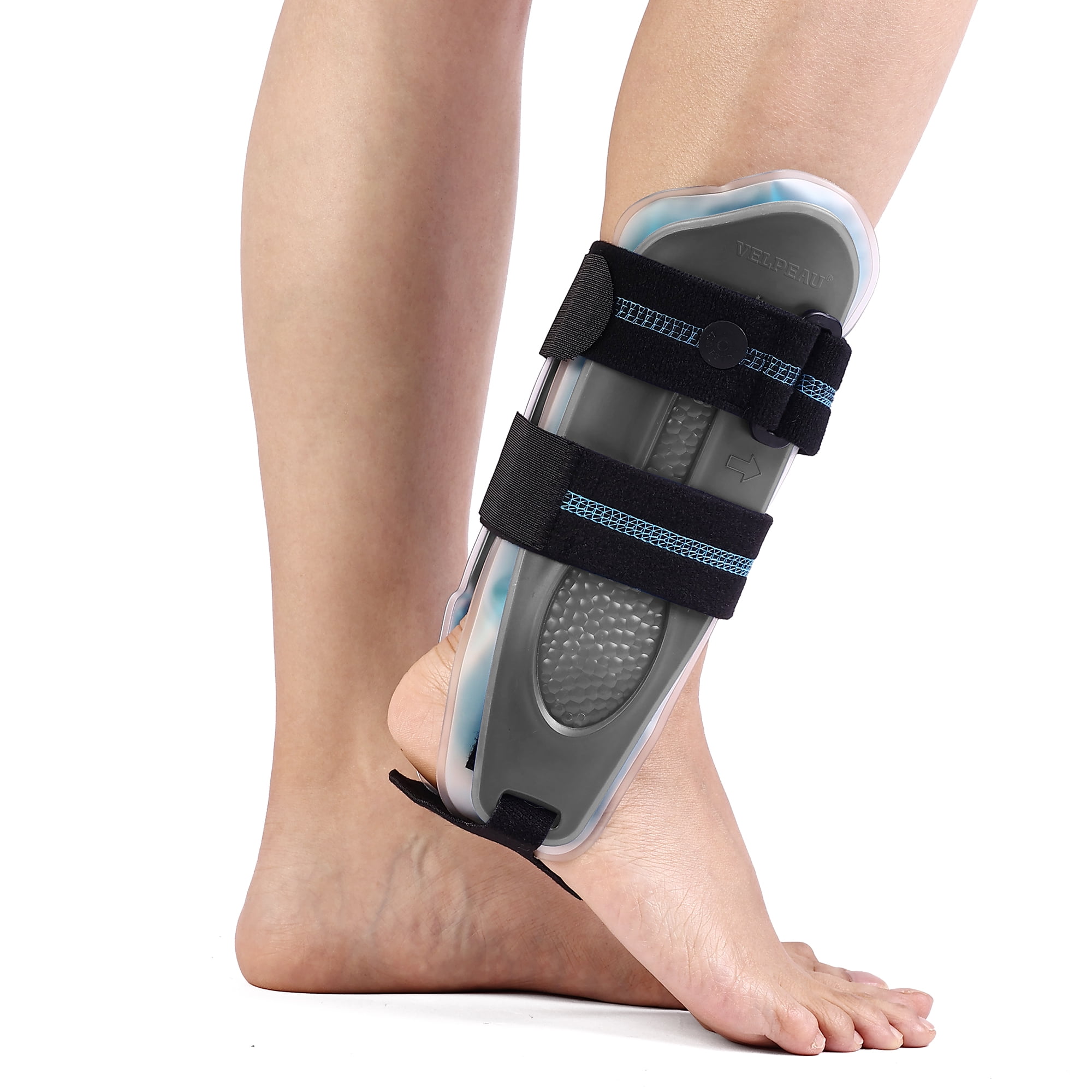 VELPEAU Ankle Support Brace Stirrup Stabilizer Splint (Gel Pad, Grey