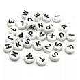 thumbnail image 4 of U8MO 250 Black in white Acrylic Alphabet Letter Coin Beads 4X7mm Pick Your Letter-P, 4 of 9