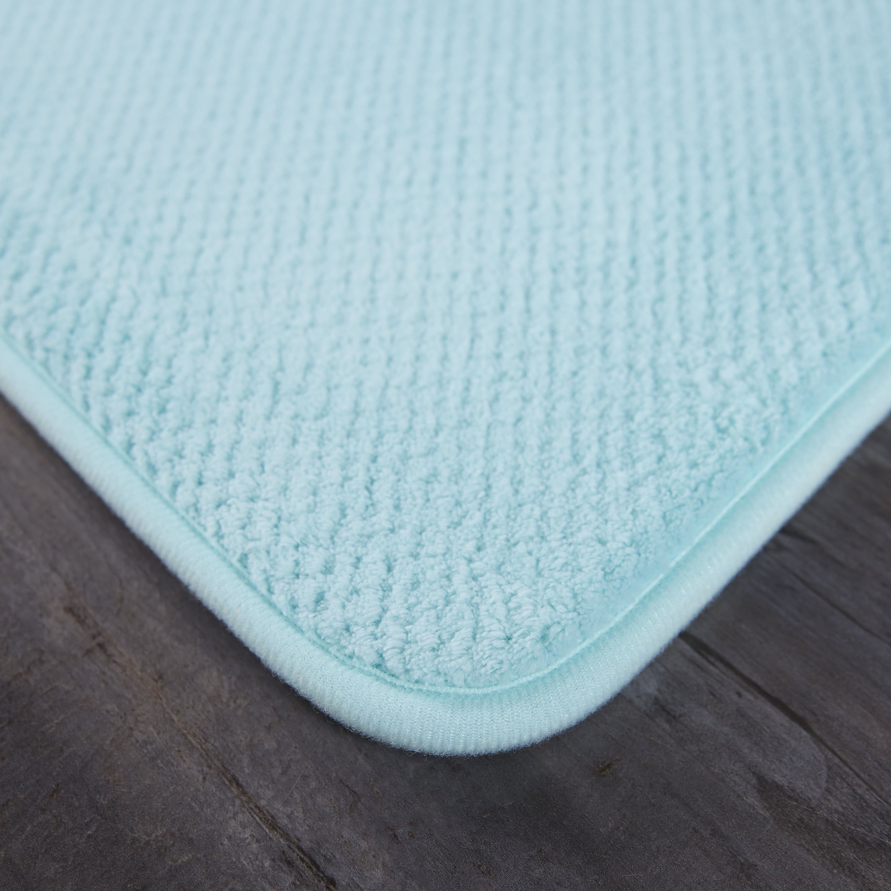 Mainstays Basic Memory Foam Bath Rug, Aqua, 17" x 23.5"