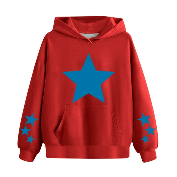 Cowsor Kids' Printed Long Sleeve Hoodie – Round Neck Casual (4-14Y)