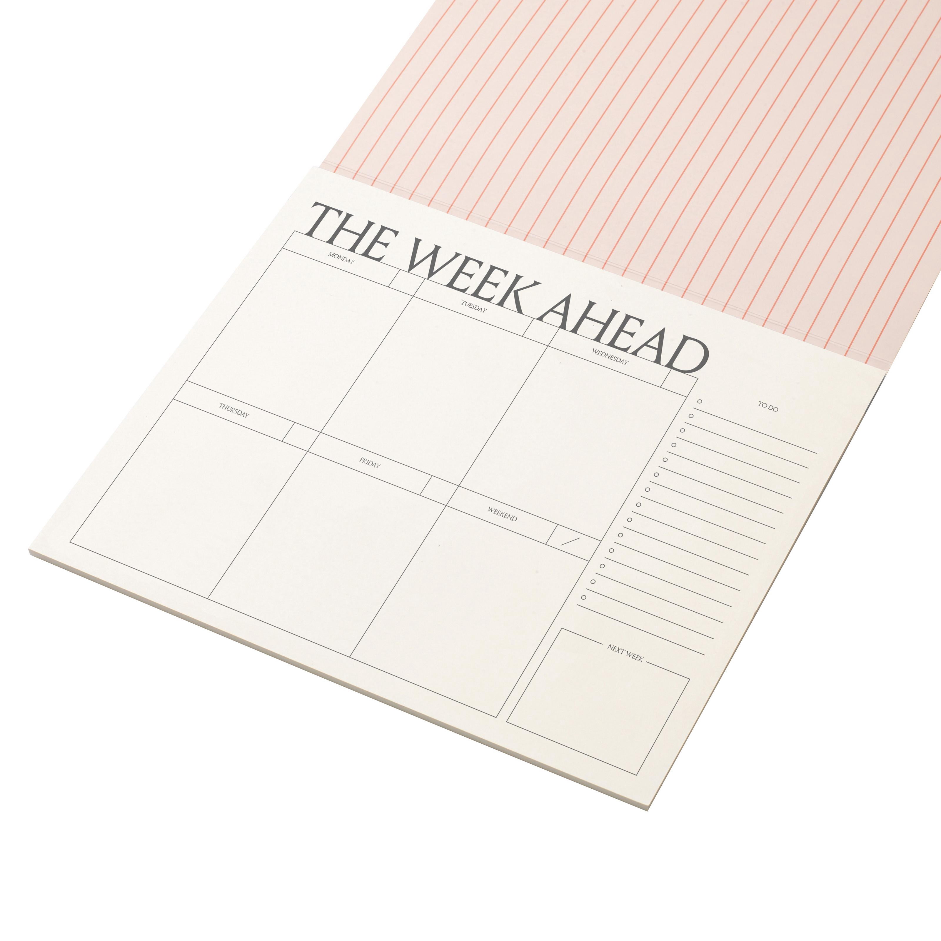 Papier To Go Tear Away Weekly Desk Pad, Colorblock, 9.5 x 7.1", Blue