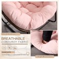 thumbnail image 6 of Indoor Outdoor Rocking Chair, Oversized Papasan Rocking Chair with Padded Cushion, Rocker Egg for Front Porch, Garden, Living Room, Bedroom, Apartment, 6 of 8