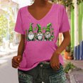 thumbnail image 2 of lcziwo Irish Shirts for Women 2025 Summer Short Sleeve T Shirt Cute Wine Glass Graphic Tees Loose Fit U Neck Blouses St. Patrick's Day Vacation Tops Hot Pink L Todays Daily Sales, 2 of 5