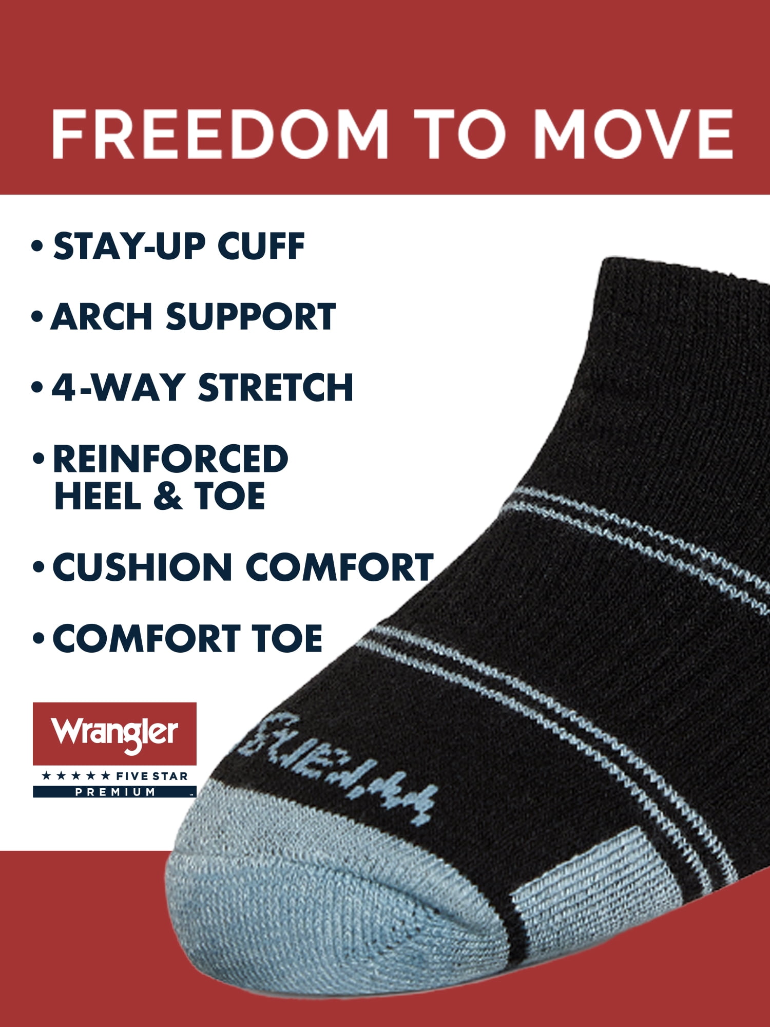 Wrangler Boys' Essentials Cool Comfort Low-Cut Boys Socks, Assorted Cushioned Kids Socks, Large, 6-Pack