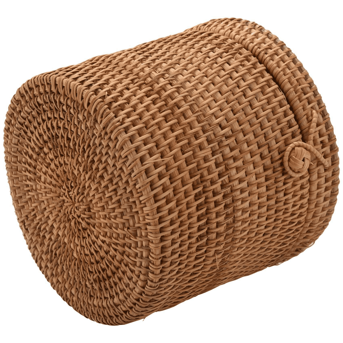 3X Round Rattan Tissue Box Vine Roll Holder Toilet Paper Cover Dispenser for Barthroom,Home,Hotel and Office
