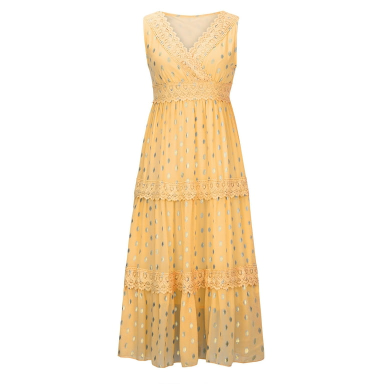 chinese dress ladies Lisbon Lover Knit Maxi Dress Yellow