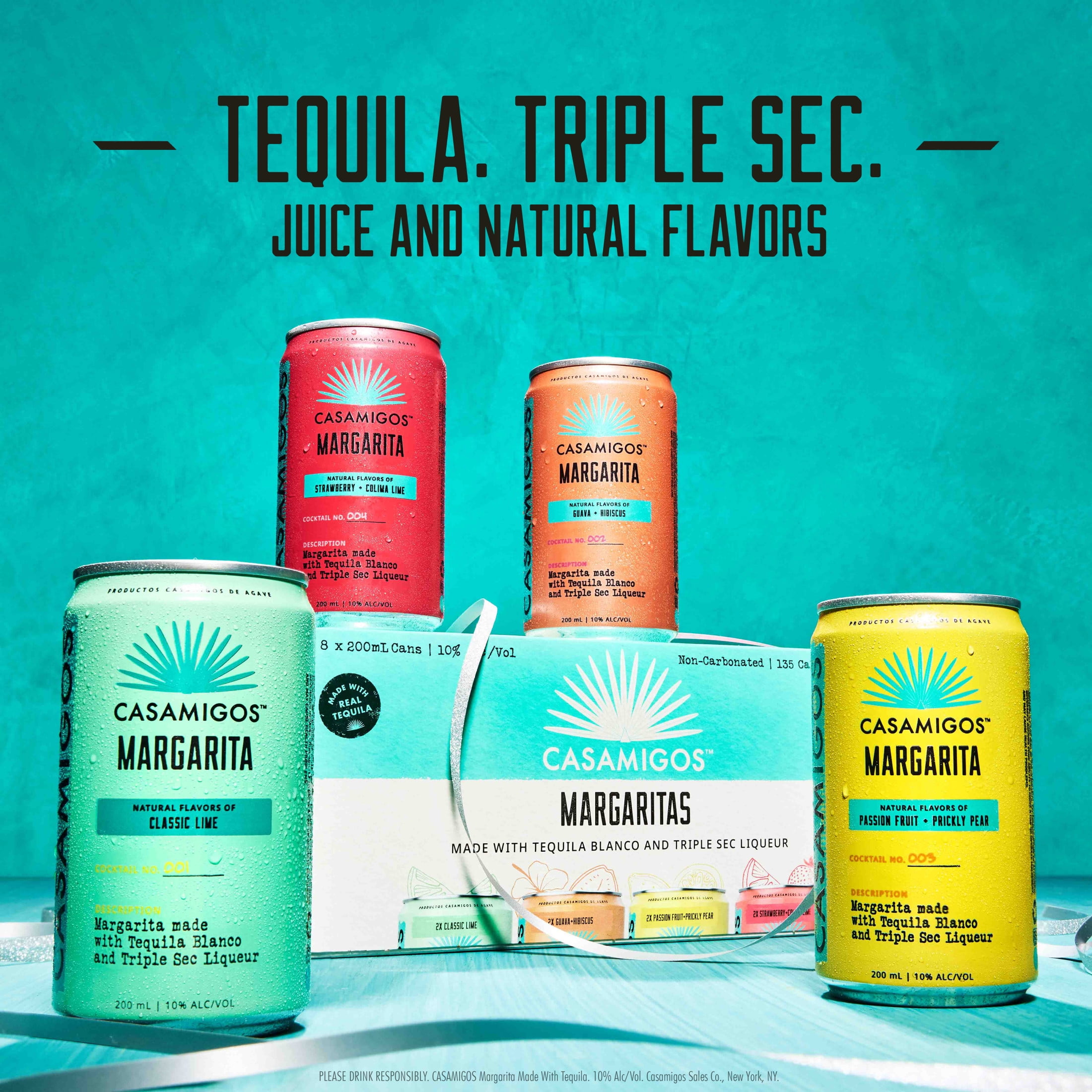 Casamigos Margaritas Variety Pack, 8 Pack, 200 mL Cans, 10% ABV