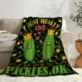 thumbnail image 3 of Yibo Pickles Blanket Flannel Soft and Comfortable Anti-static Bed Sofa Blanket, 3 of 9