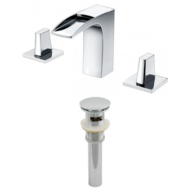 American Imaginations 13.5-in. W Bathroom Faucet Set Chrome AI-2029