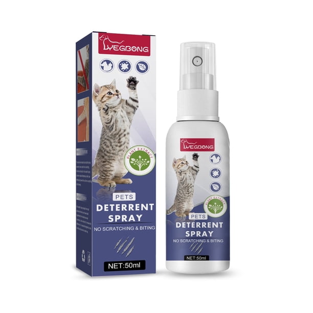 WQQZJJ - Spray disuasorio para gatos, ayuda de entrenamiento para gatos, resistente a arañazos y a los gatos, protector de muebles para mantenerlos alejados, para interiores y exteriores, 50 ml.