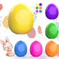 thumbnail image 4 of Sltwyw 6-Inch Plastic Easter Eggs - Hollow Pastel Decorations for Candy Treats Classroom Prizes Basket Stuffers(6-Pack), 4 of 6