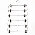 thumbnail image 2 of Skirt Pants Shorts Hangers With Adjustable Clips Space Saving No Slip 12 Clips Clothing Storage Metal Skirt Rack, 2 of 5