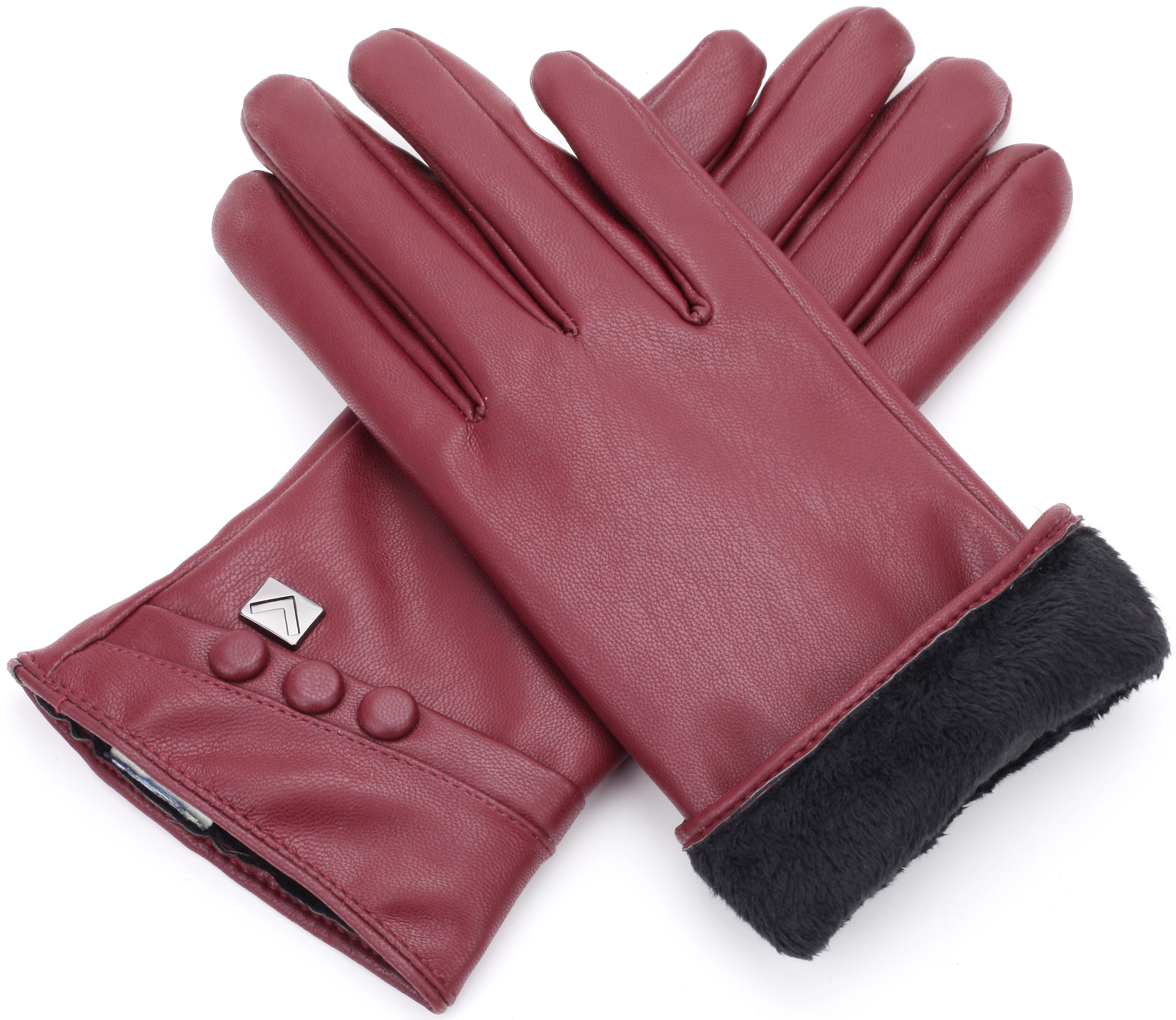 ladies burgundy gloves